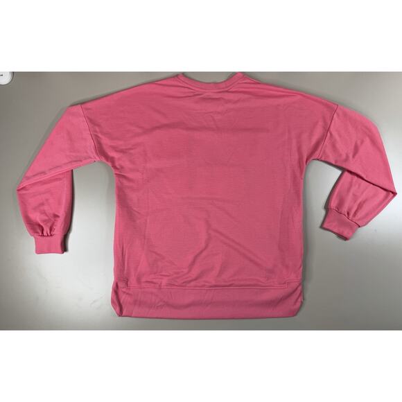 Simply Southern Sweatshirt M Pink LET’S GO GIRLS Sparkle Letter Cowboy Western - Picture 10 of 11